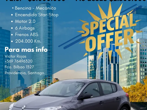 RENAULT MEGANE III 2012     - Transmisión Manual     - Color gris 